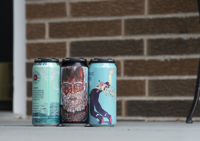 beers sitting on a porch